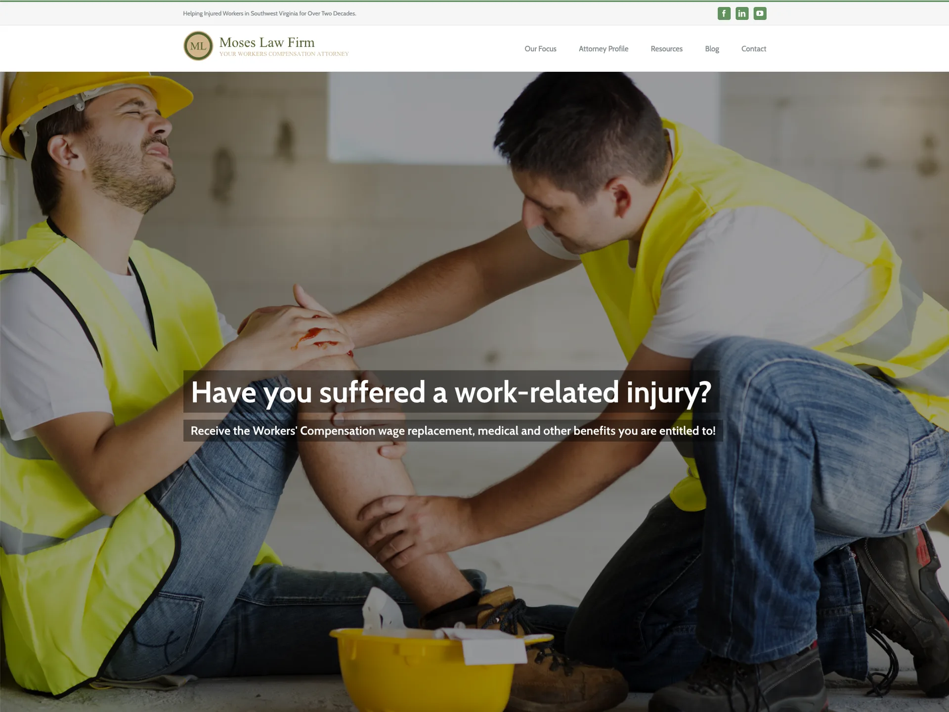 The Moses Law Firm website homepage